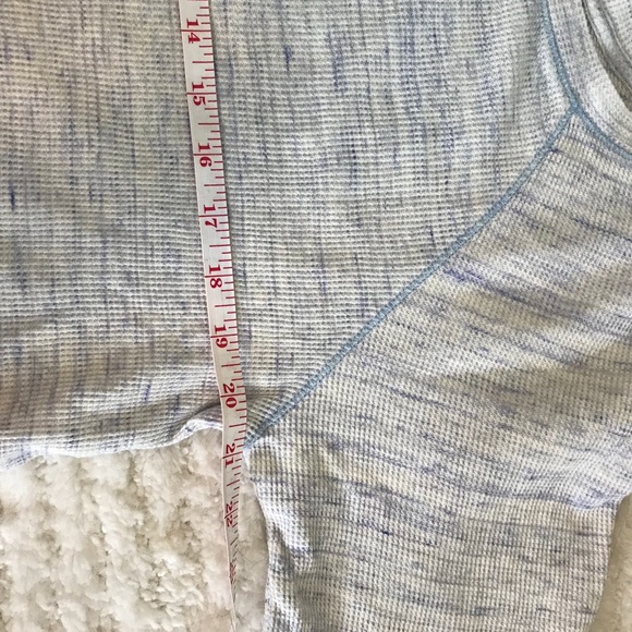 free people cropped marled blue thermal top - Picture 7 of 8